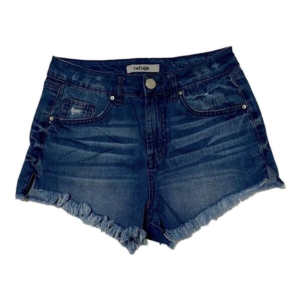 Refuge Distressed Jean Shorts Women’s Size 0 100% Cotton EUC - Picture 1 of 5